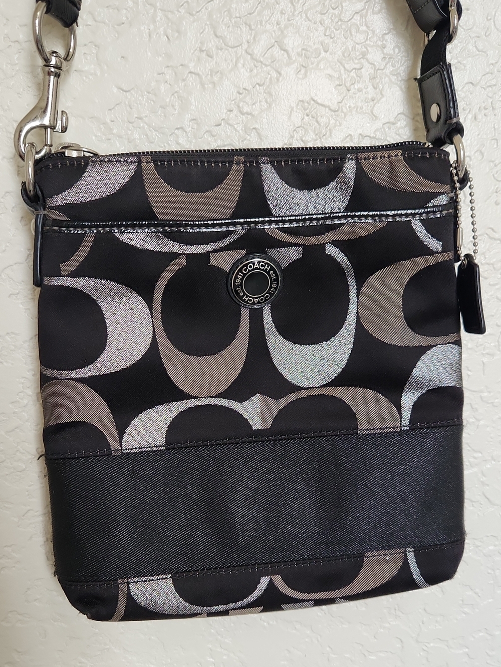 Coach Black Signature File Bag Crossbody Purse